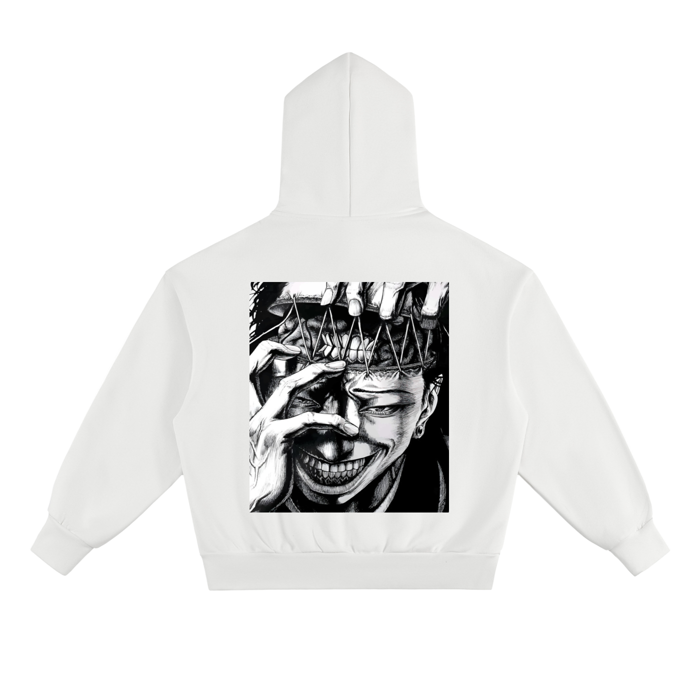 Kenjaku black on white hoodie