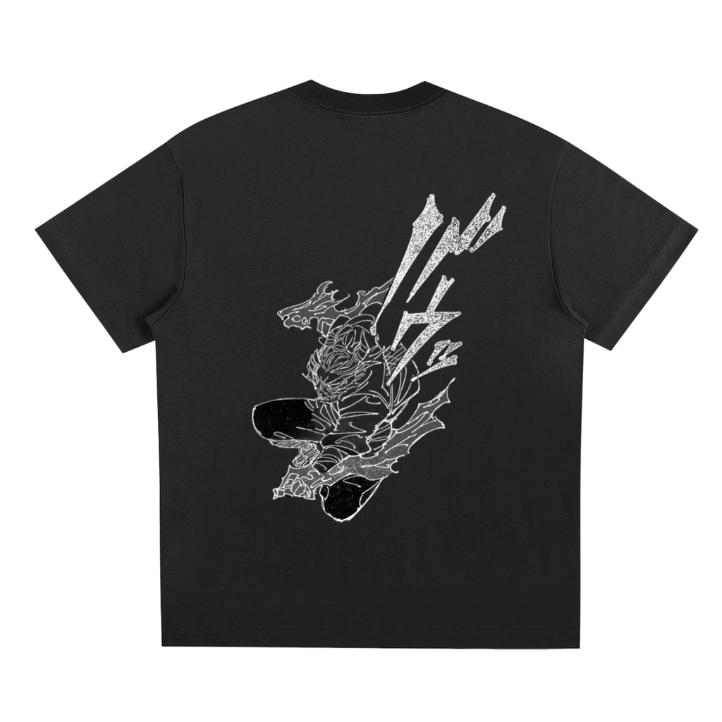 Kashimo, DOMIN8 white on black tee